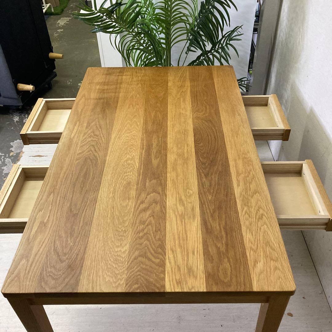 25502 木製テーブル（引出付）・オーク材 無垢材 ダイニングテーブル無印良品