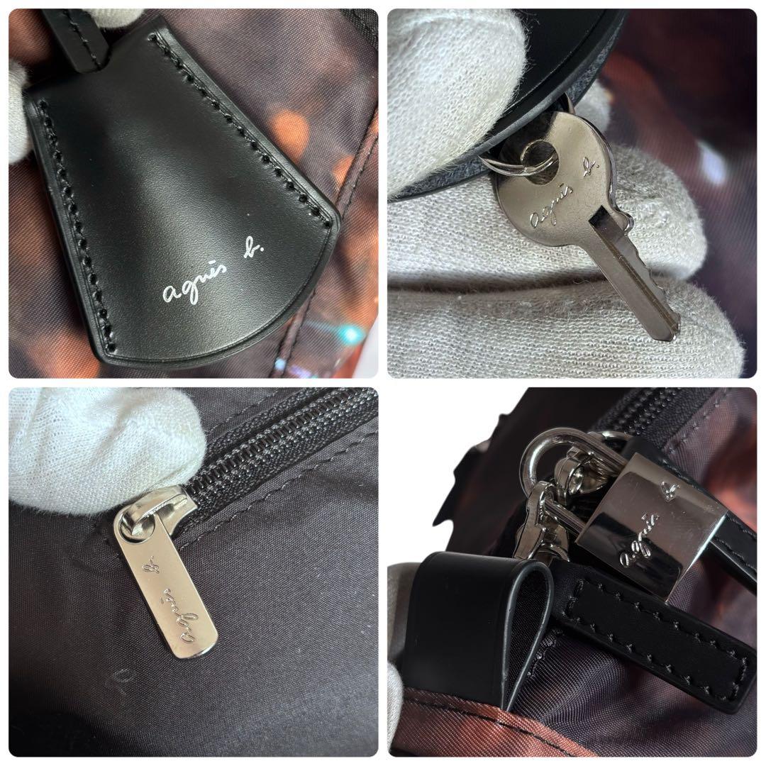 【未使用級】アニエスベー 2way ボストンバッグ フォトプリント 夜景 大容量