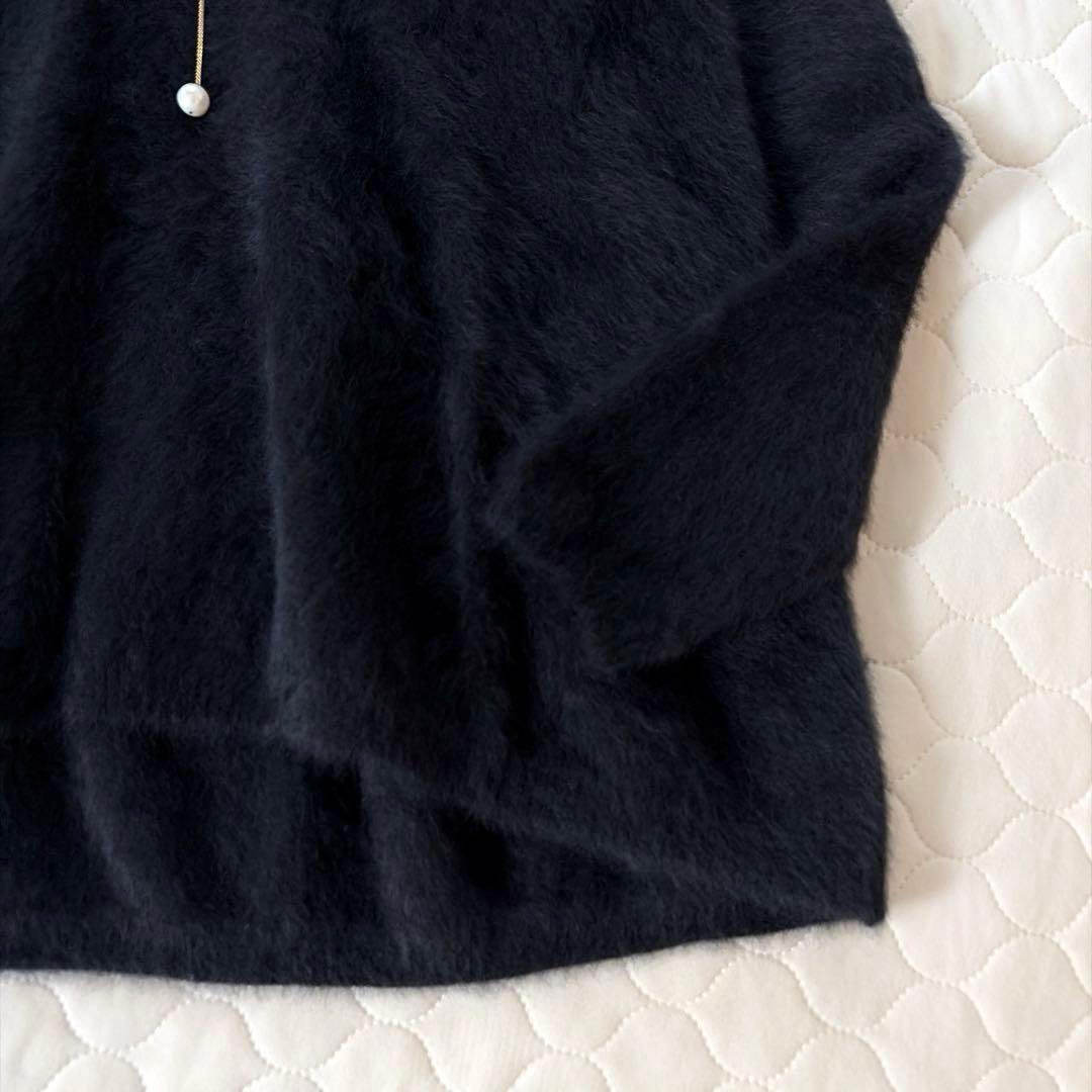 【極美品】BEARDSLEY ファーニットフレアプルオーバー　ニット　ブラック