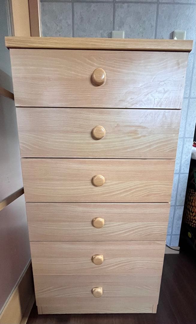 木製チェスト 5段 ナチュラルウッド 収納 タンス キャビネット