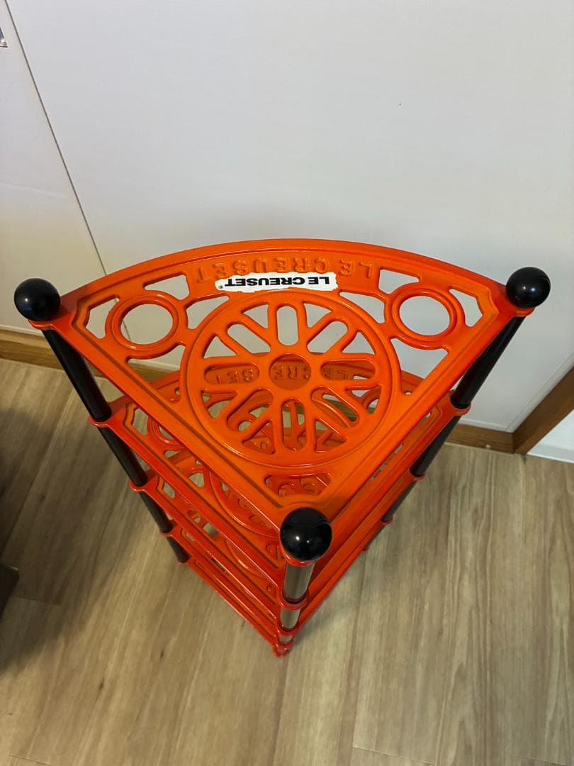 む*ぎ様 ルクルーゼ　ポットスタンド5段　Le Creuset オレンジ 鋳物ホ