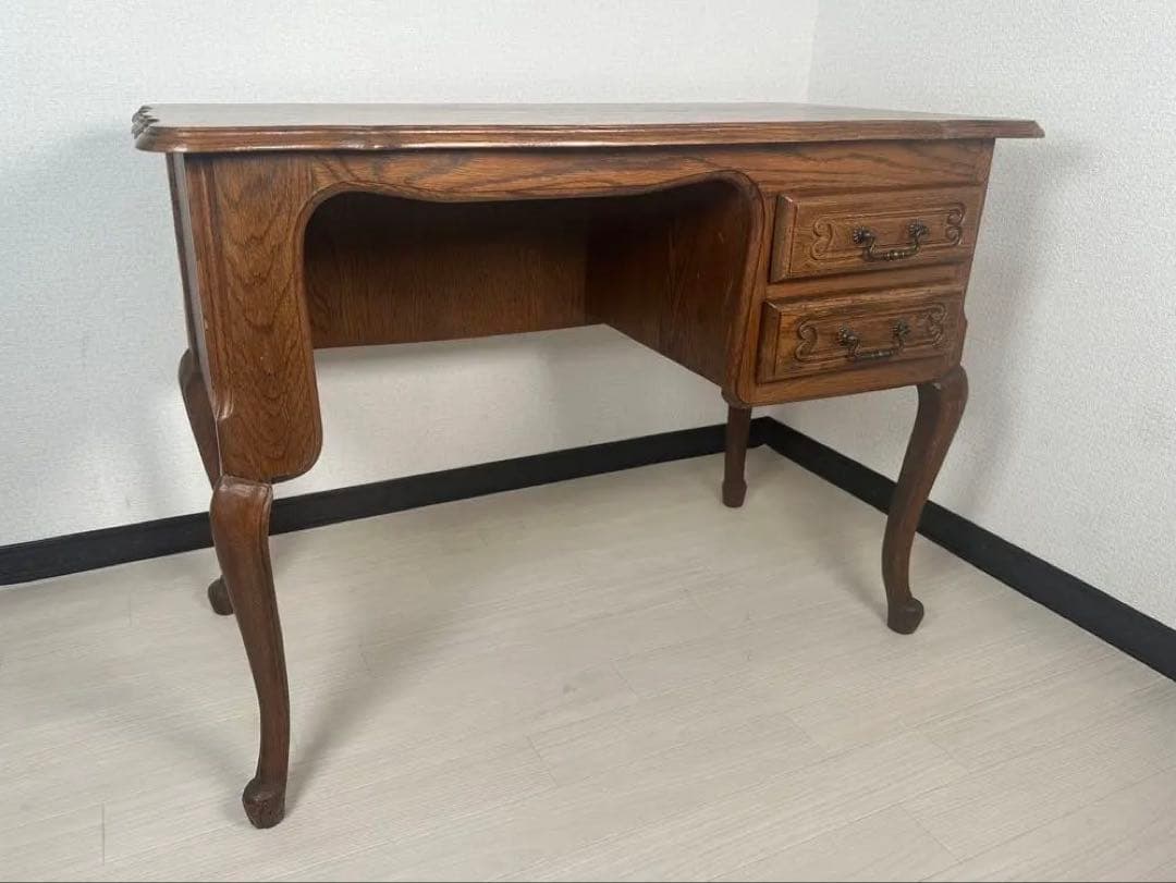 三越 ブルージュ Brugge オーク材 猫脚 デスク ヨーロピアン ※i1※