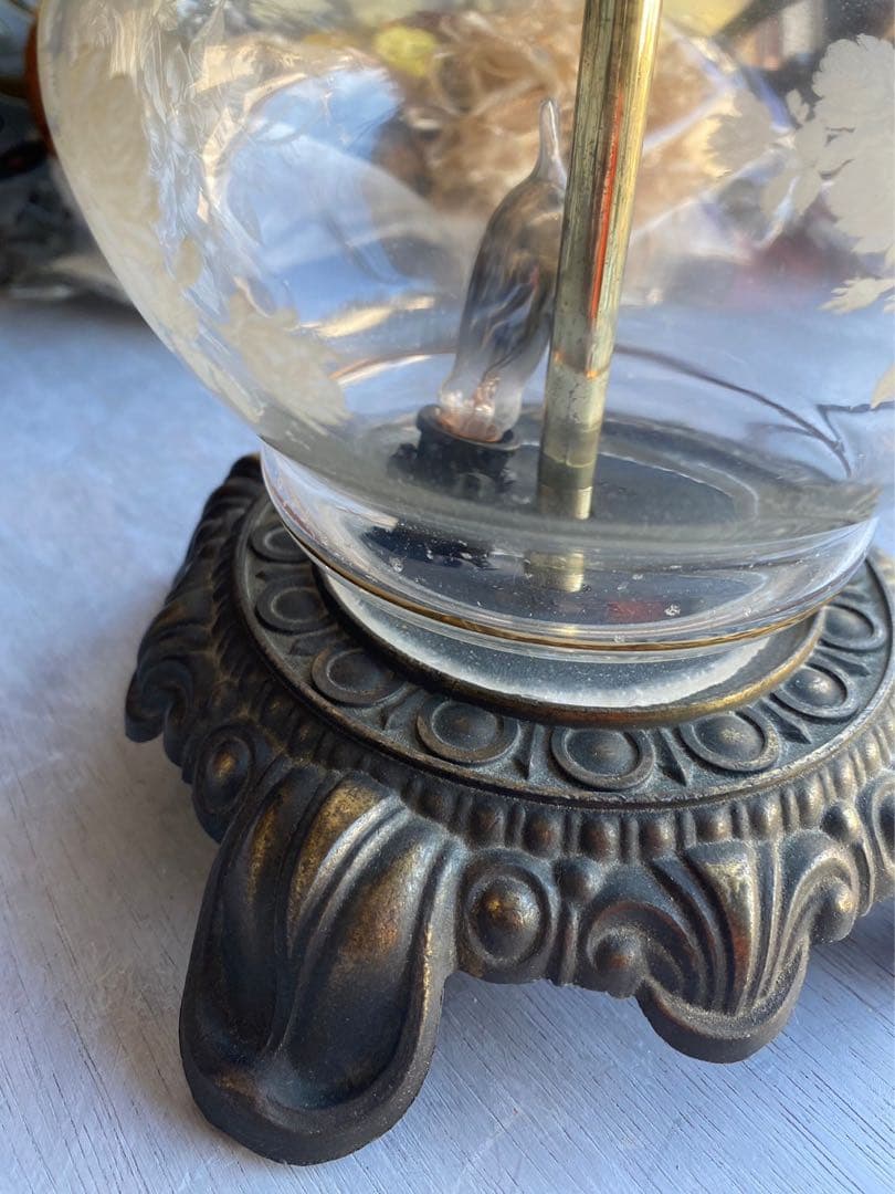 アンティーク 卓上スタンドランプ フロアスタンド ビンテージ ガラス インテリア