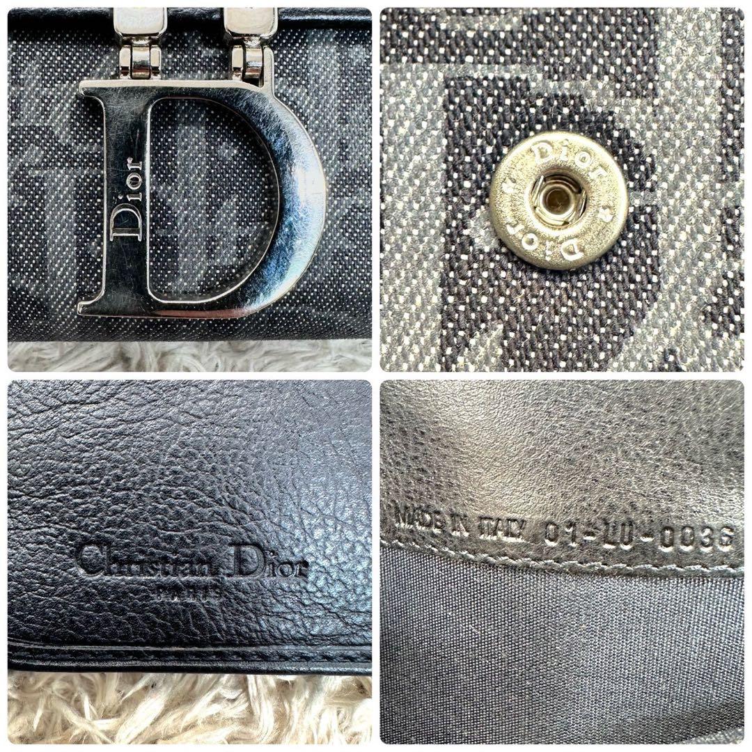【美品】DIOR 長財布 トロッター オブリーク 二つ折り グレー