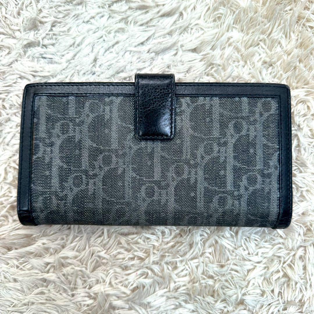【美品】DIOR 長財布 トロッター オブリーク 二つ折り グレー