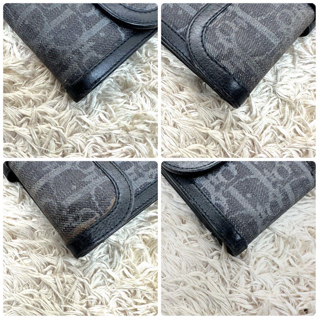 【美品】DIOR 長財布 トロッター オブリーク 二つ折り グレー