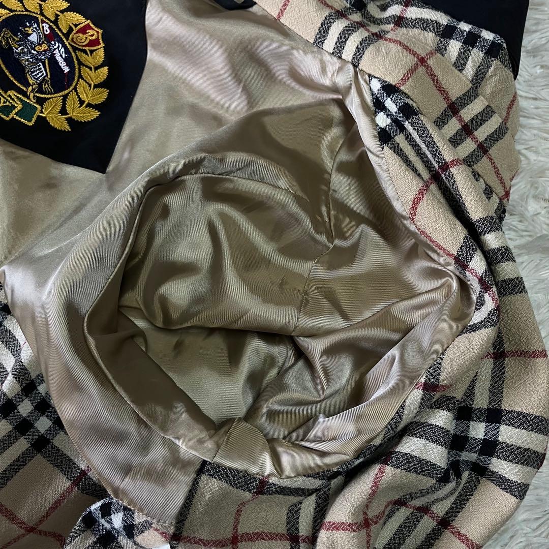 BURBERRYLONDON　フード付きロング丈ブルゾン　ノバチェック　黒　9