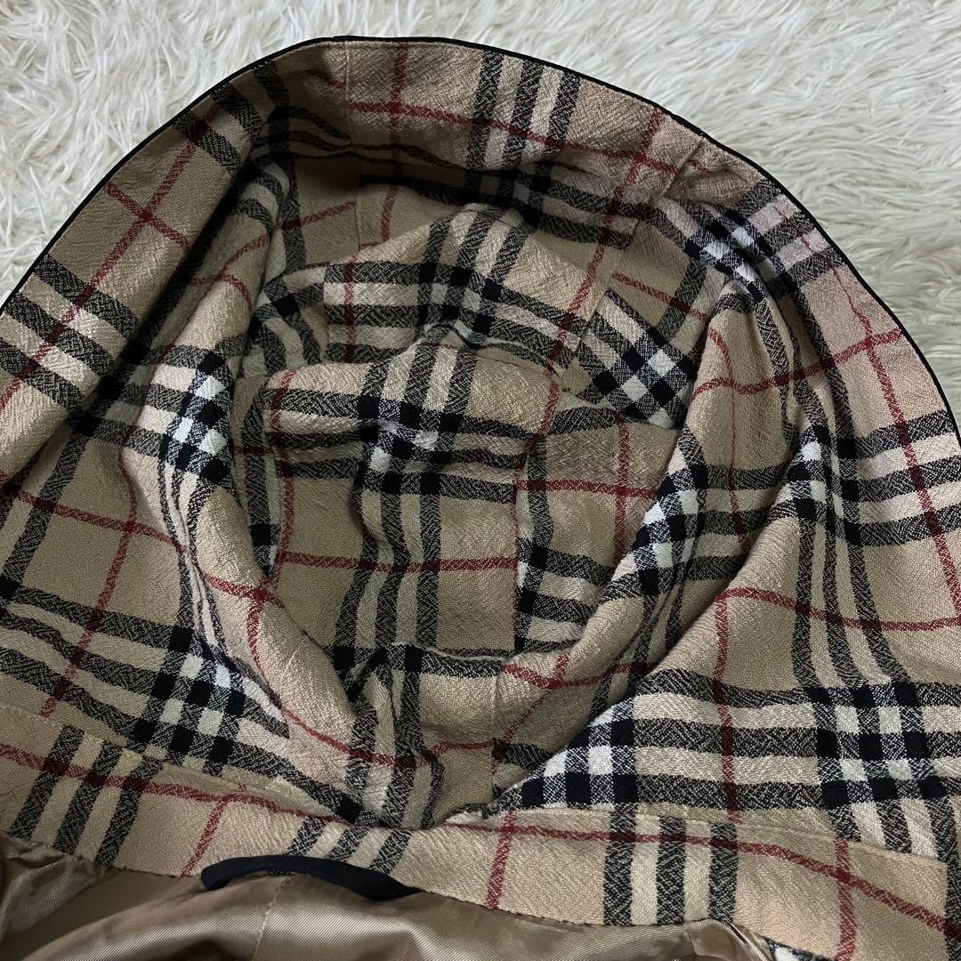 BURBERRYLONDON　フード付きロング丈ブルゾン　ノバチェック　黒　9