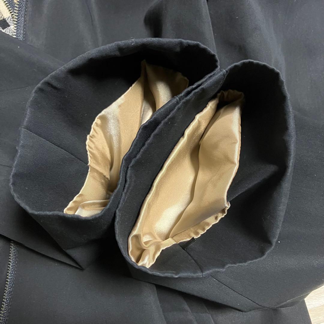 BURBERRYLONDON　フード付きロング丈ブルゾン　ノバチェック　黒　9