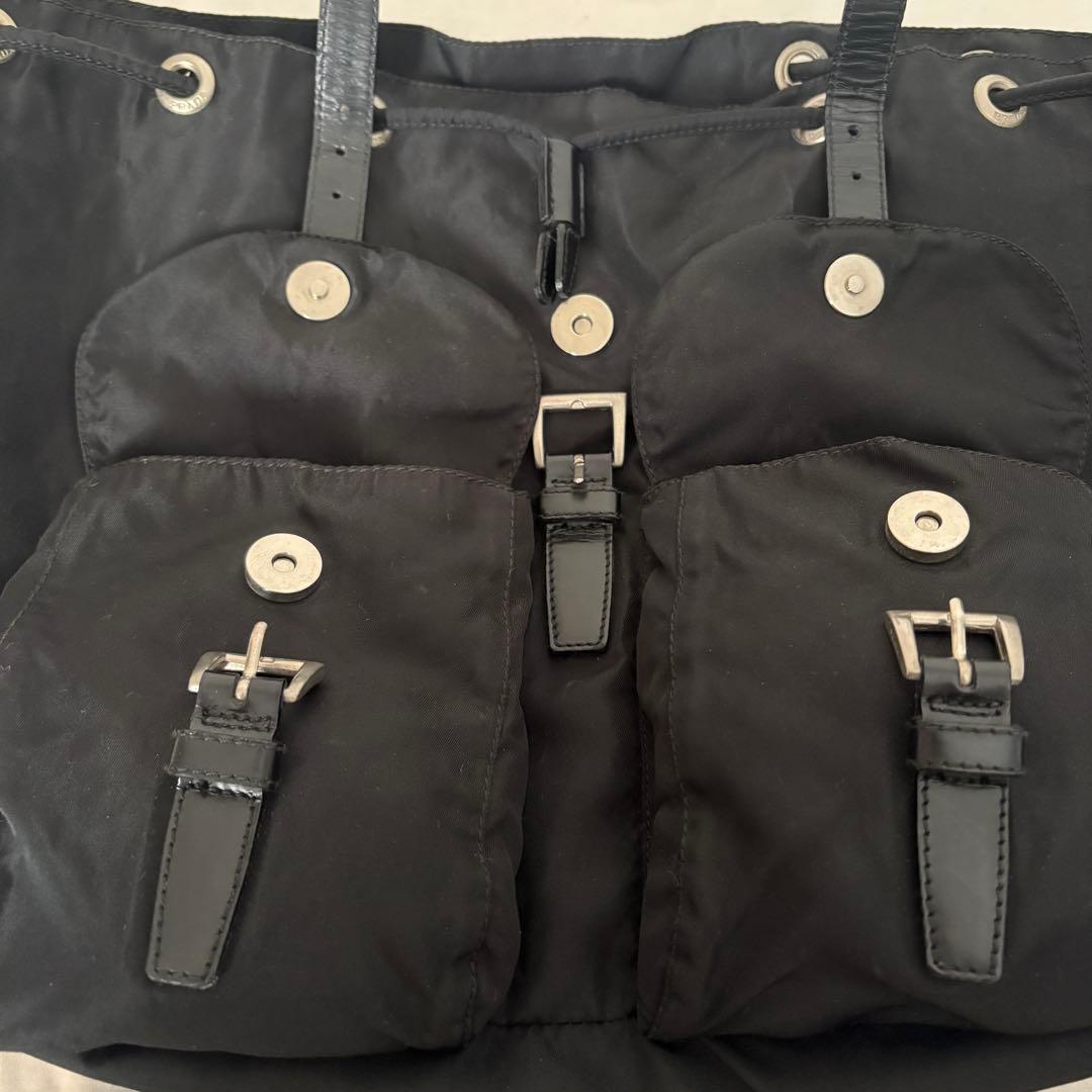 正規美品✨PRADA プラダ リュック バックパック ナイロン 三角ロゴ 黒