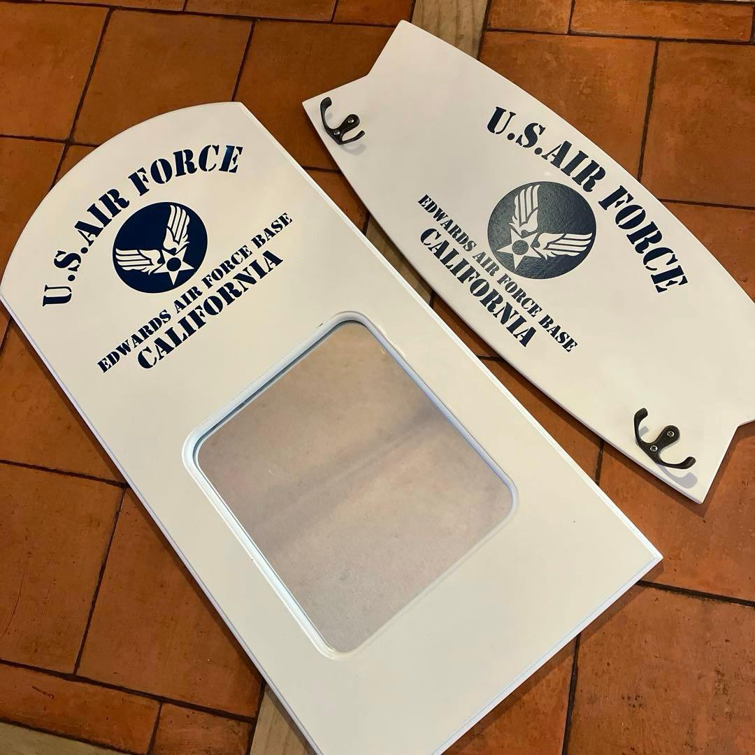 ✨U.S.AIR FORCE ✨ウォールミラー　ウォールフックボード　2点セット