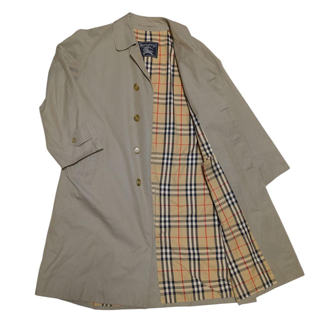 バーバリー ヴィンテージ プローサム騎士 ロングコート ノバチェック 4L