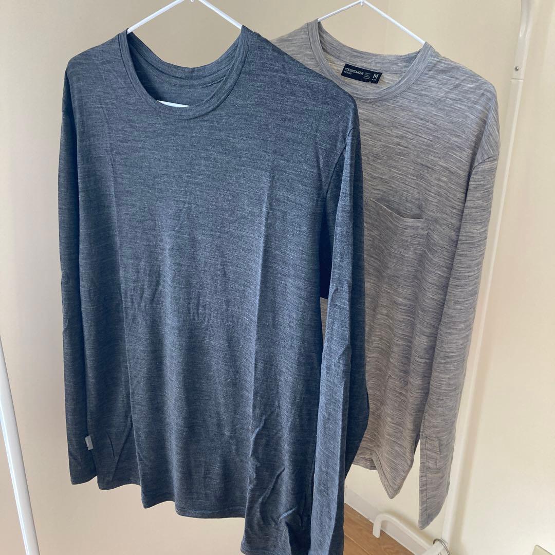 ICEBREAKER 長袖カットソー M 2枚セット グレー ダークグレー