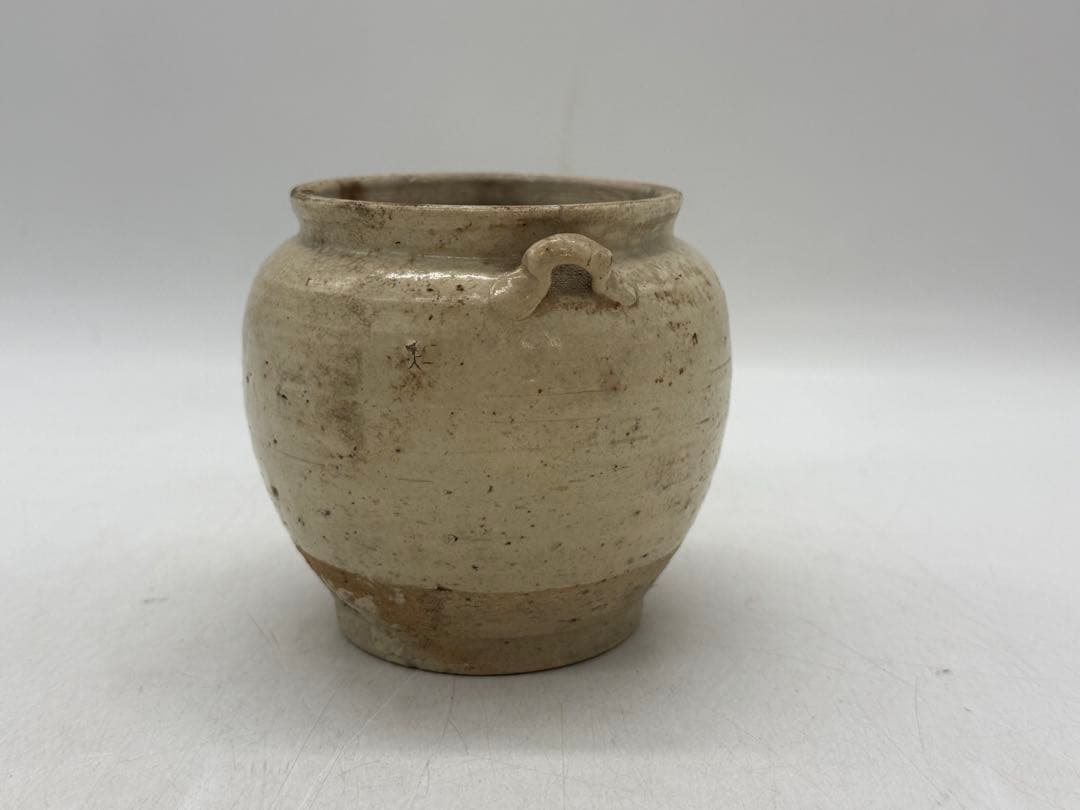 中国　宋時代　雙耳　白釉小壺　アンティーク　送料込み260202