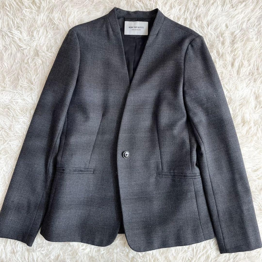 【良品】グリーンレーベルリラクシング　セットアップ　ノーカラージャケット　M