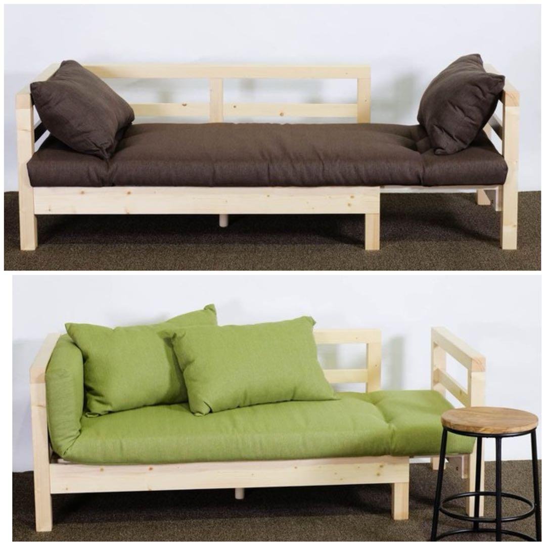 N 新品 北欧 パイン材 ソファベッド グレー カントリー すのこ ナチュラル