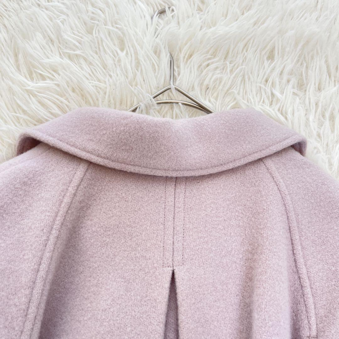 コヒナ バックフレアウールコート ベルト ロング ダブル ベルテッド Aライン