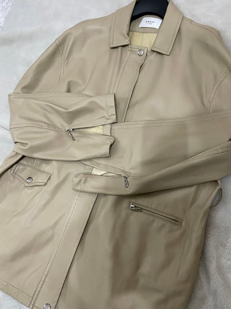 AMERI エコレザー GENTLE FAKE LEATHER JACKET