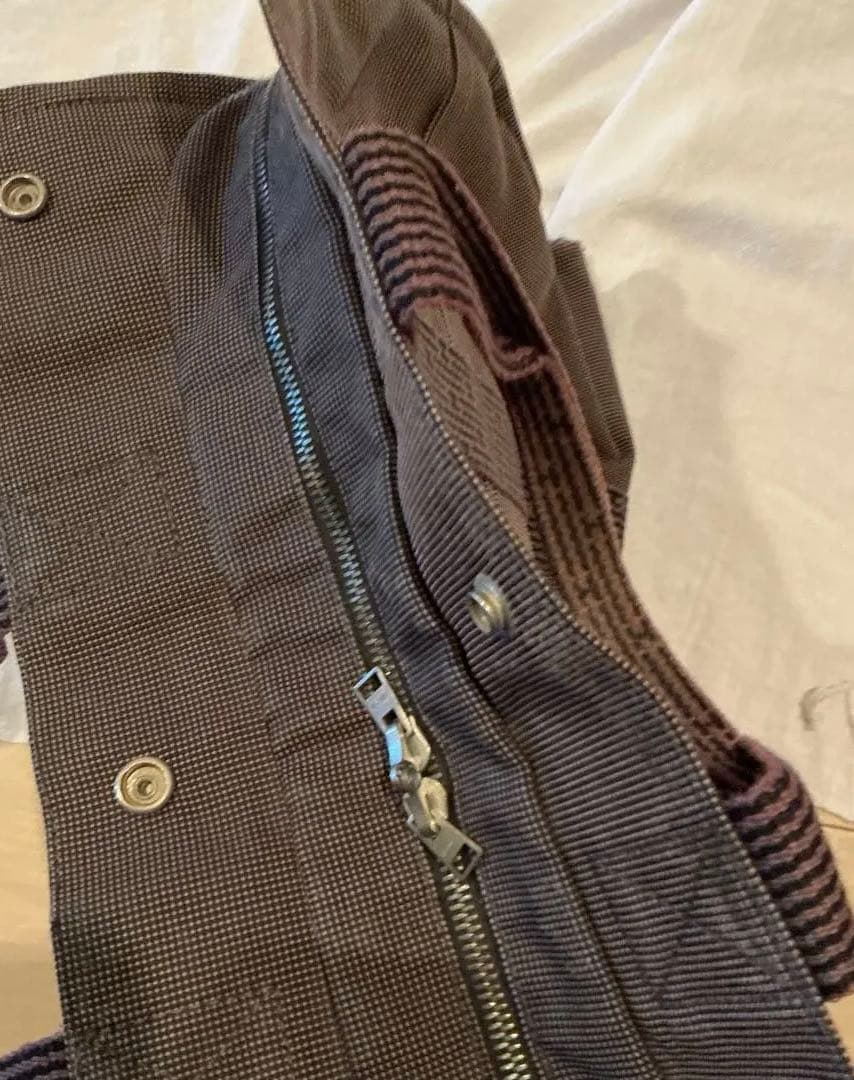 エルメス HERMESエールラインMMグレーナイロンキャンバストートバッグ