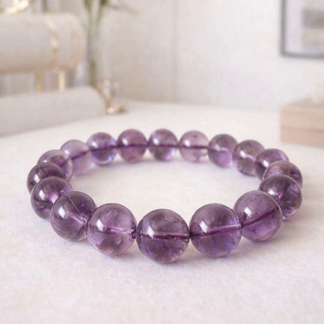 アメジストブレスレット　恋愛up 天然石 12.2mm 高品質