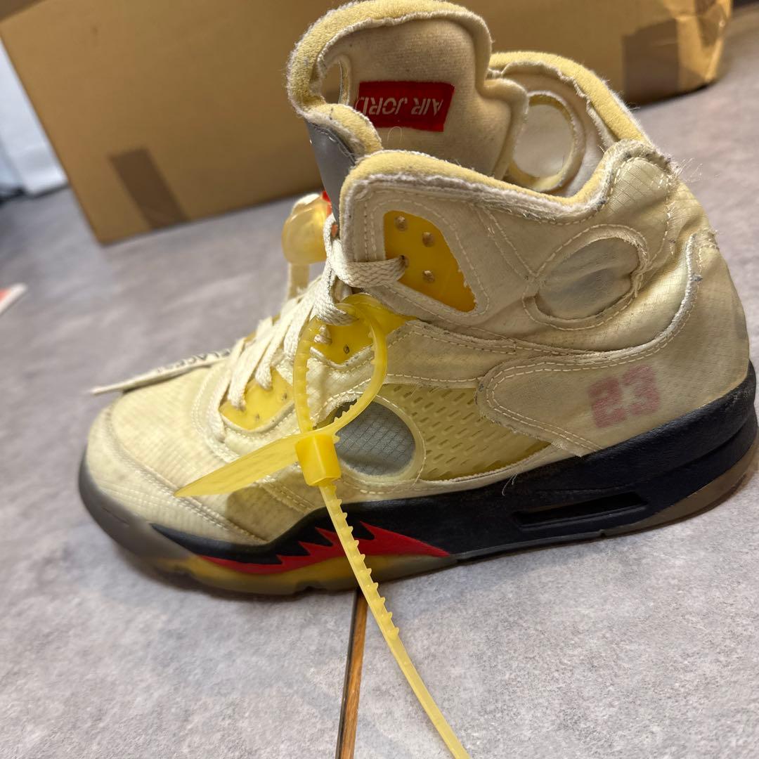 靴 NIKE air jordan5 OFF-WHITE Sail size27cm