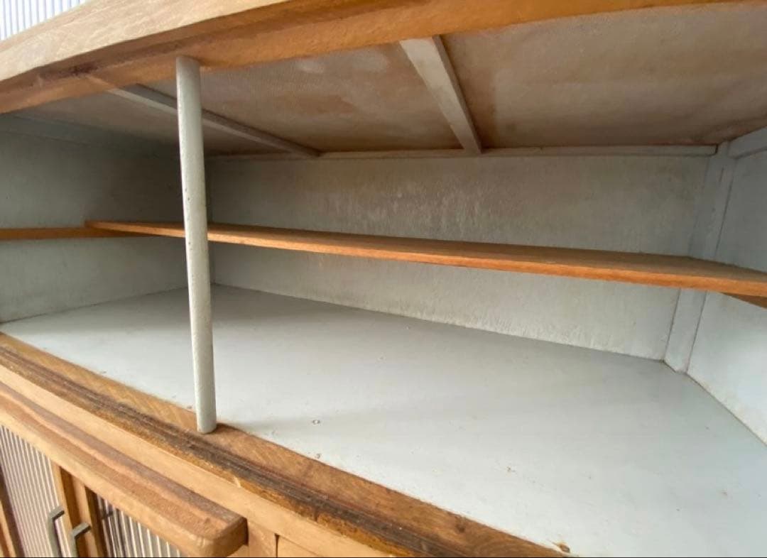 【送料込】古い木の食器棚　水屋　一点もの古家具