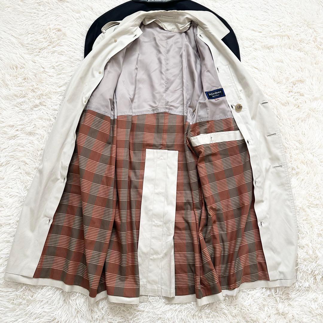 イヴサンローラン ウールライナー付 トレンチコート ライトベージュ S 日本製