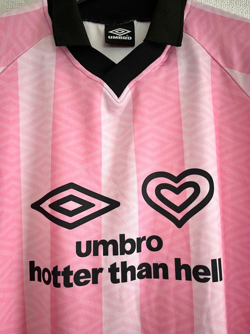 美品 HTH × umbro コラボ game shirt ゲームシャツ ピンク