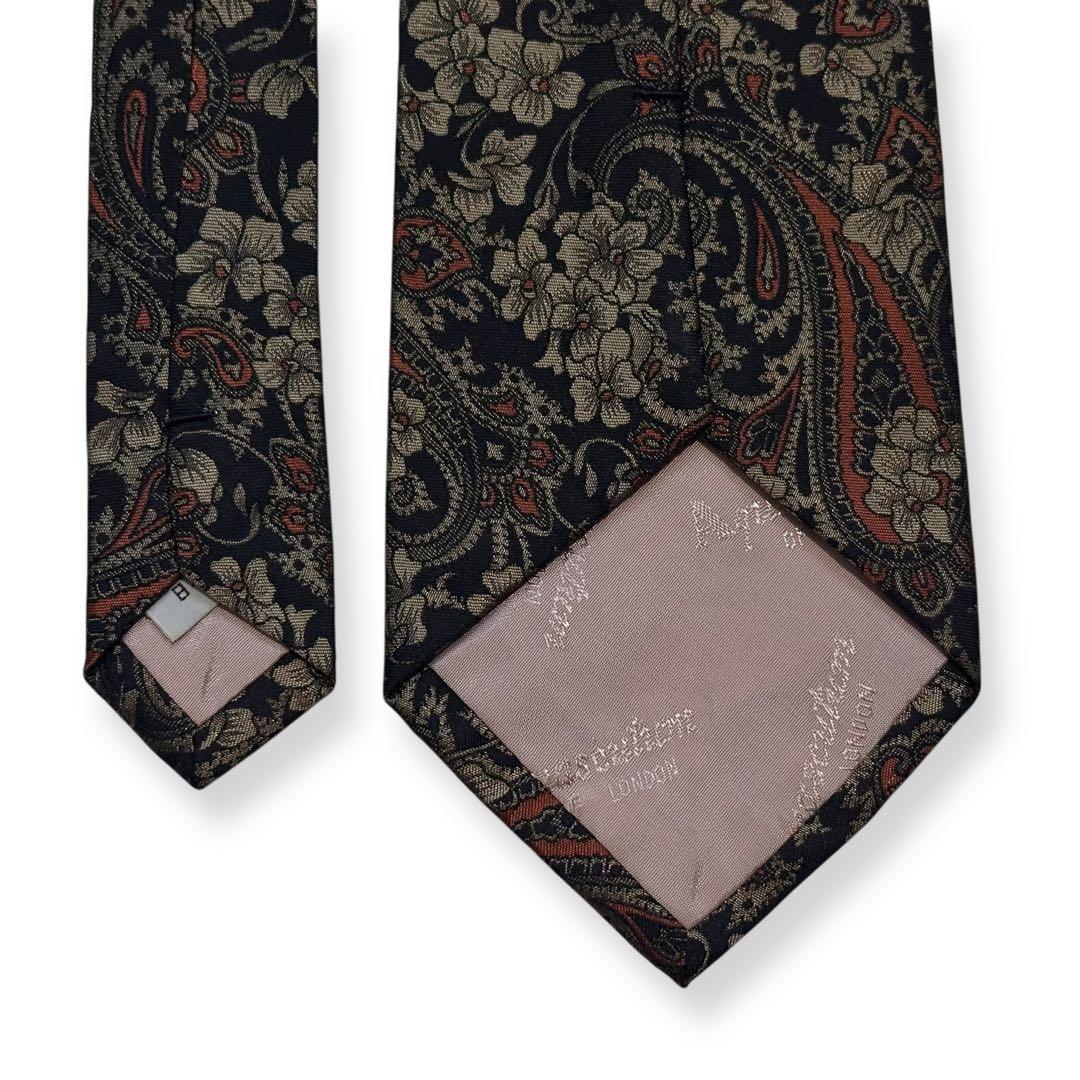 極美品✨Aquascutum ネクタイ　アクアスキュータム　ペイズリーブラック