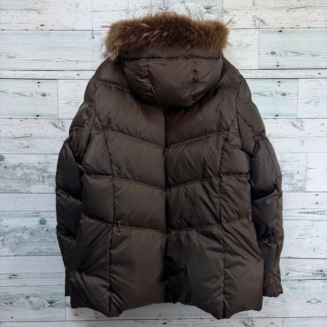 ☆大きいサイズ・3L☆組曲　ダウンジャケット　ラクーンファー　2way ブラウン