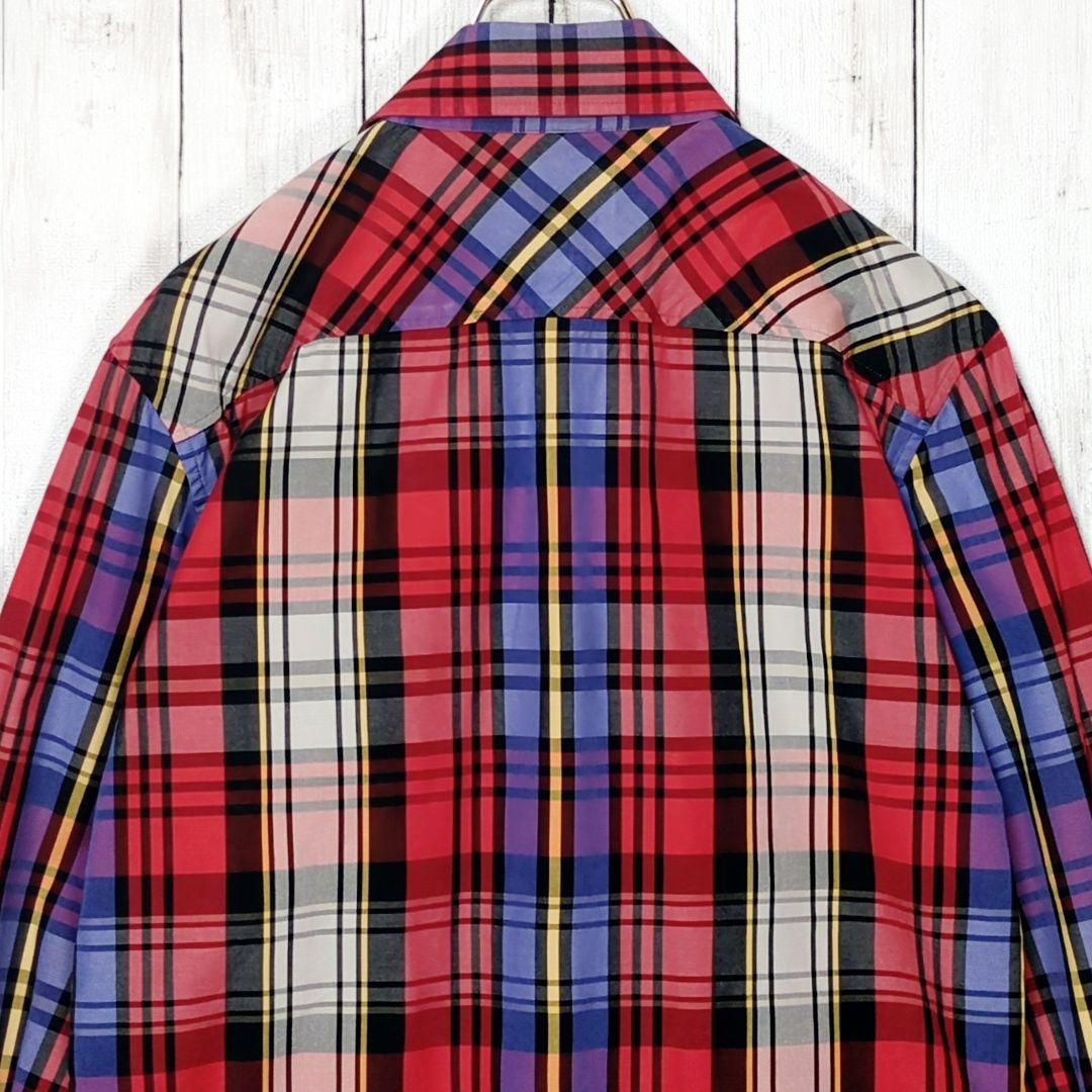 入手困難希少最大サイズ50【美品】ヴィヴィアンマン チェック柄シャツ 刺繍オーブ