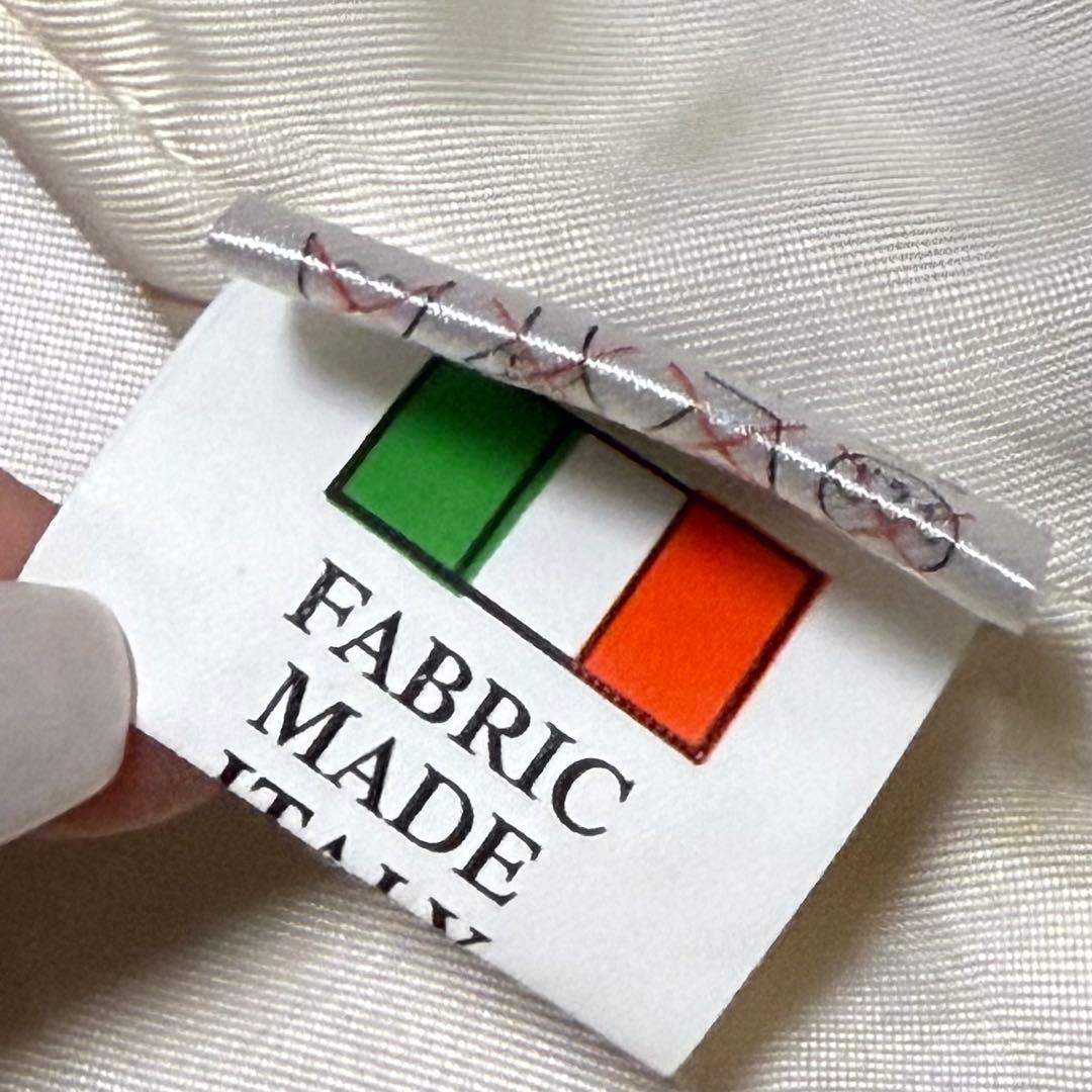 フォックスファー レザー ライダース ジャケット ホワイト イタリア製