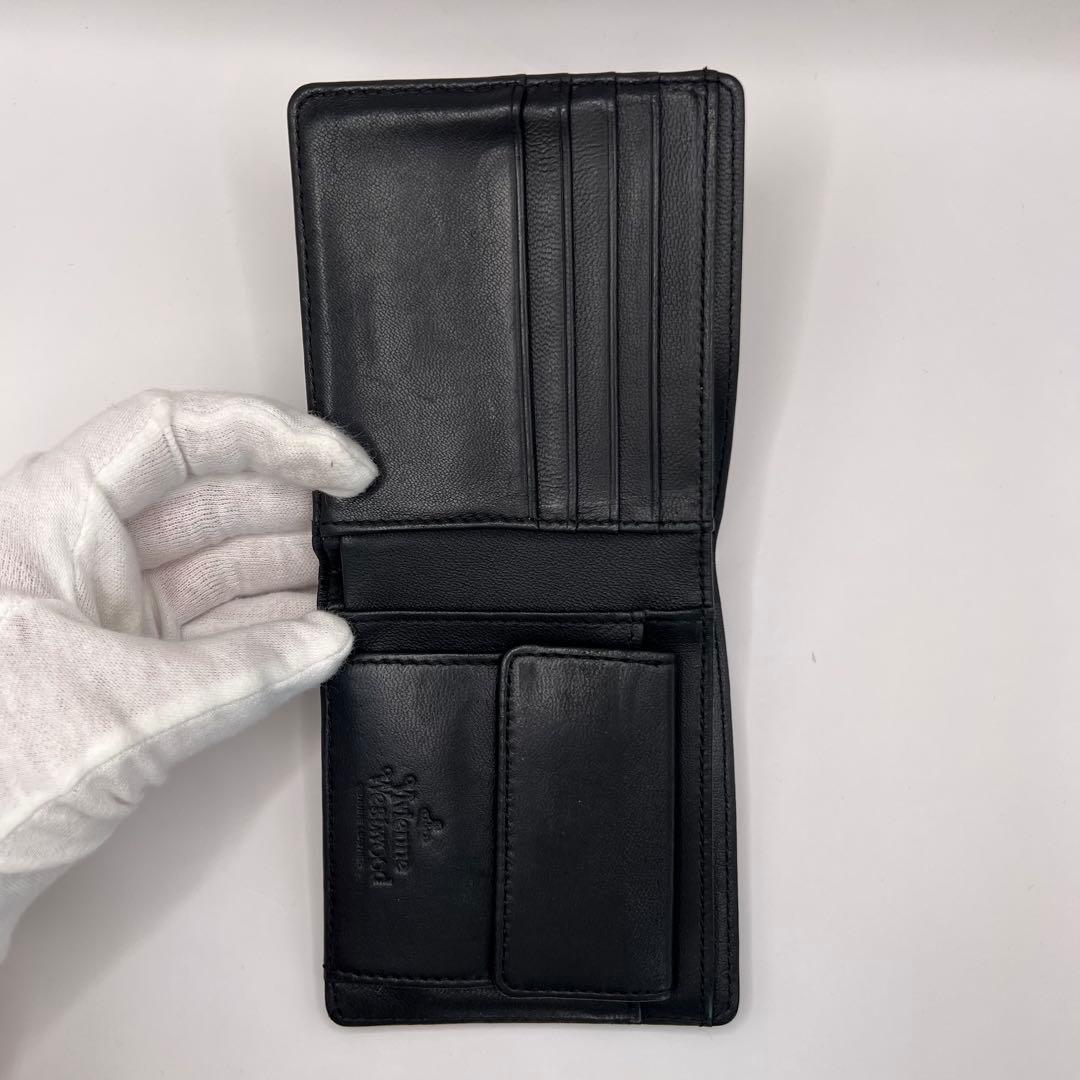 vivienne westwood 二つ折り財布　ブラック　EMMA ブルー