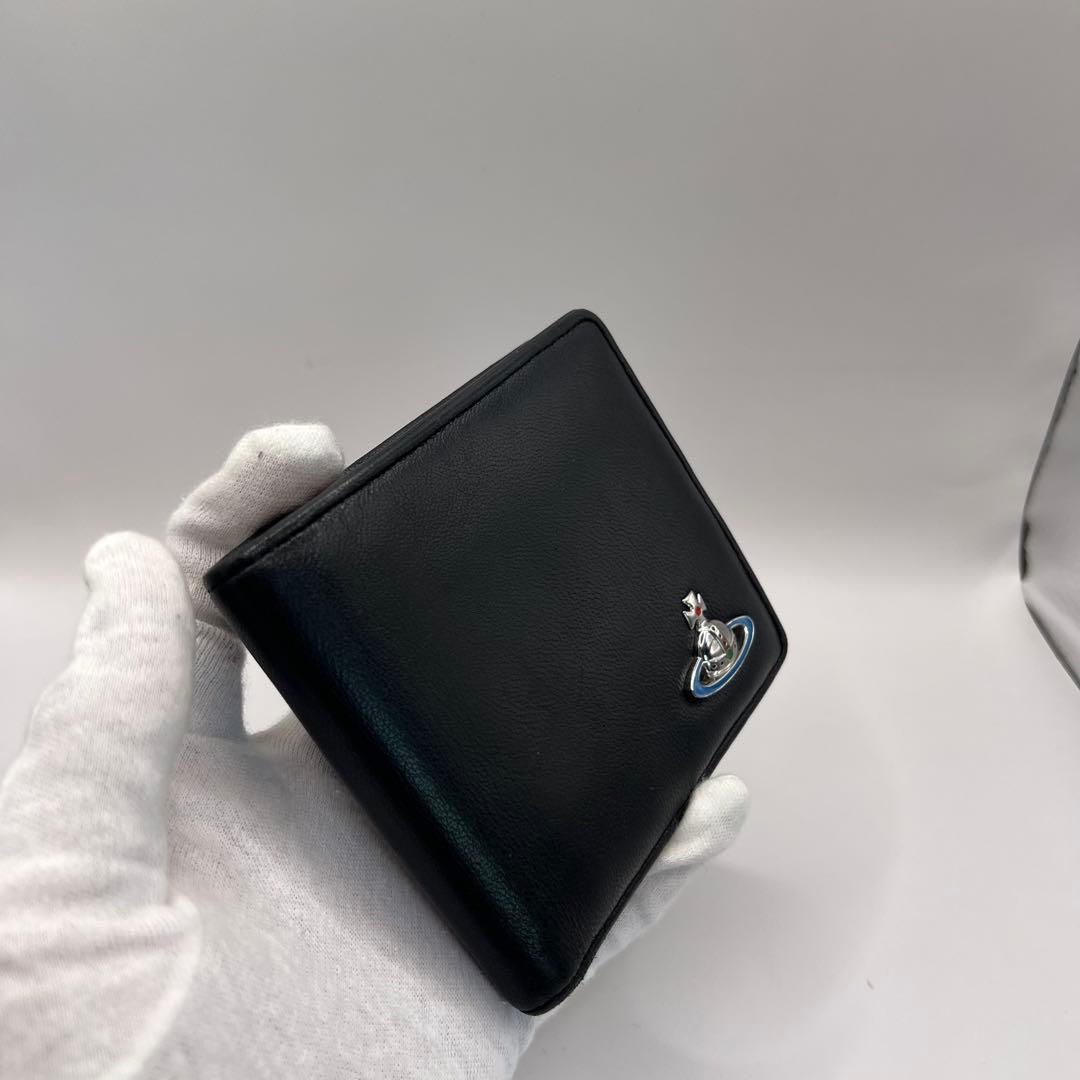 vivienne westwood 二つ折り財布　ブラック　EMMA ブルー