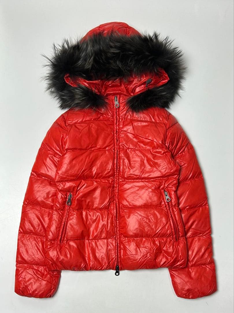 DUVETICA オレンジ　ファー付き　ダウンジャケット　40サイズ