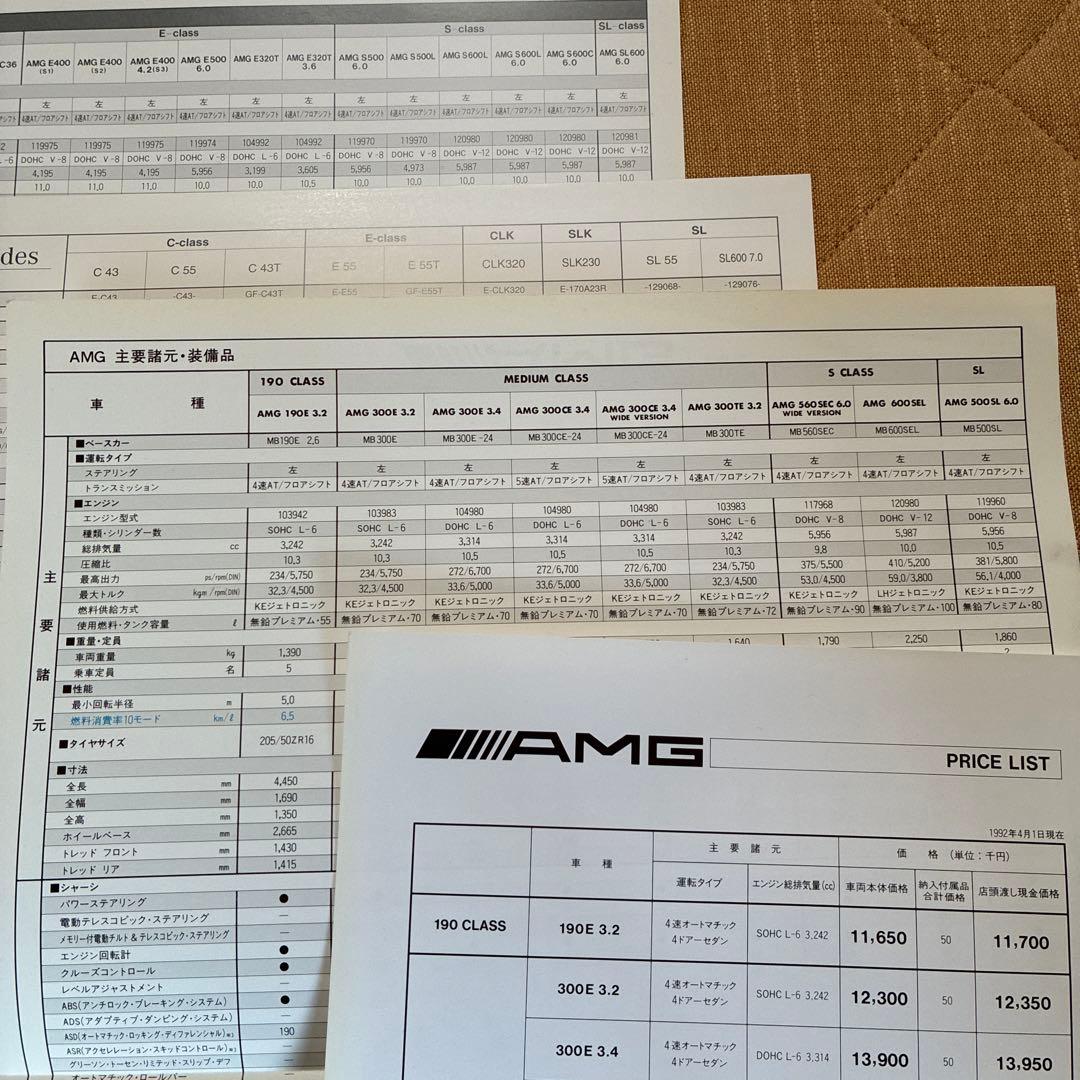 メルセデス　ベンツ　AMGカタログと諸元表