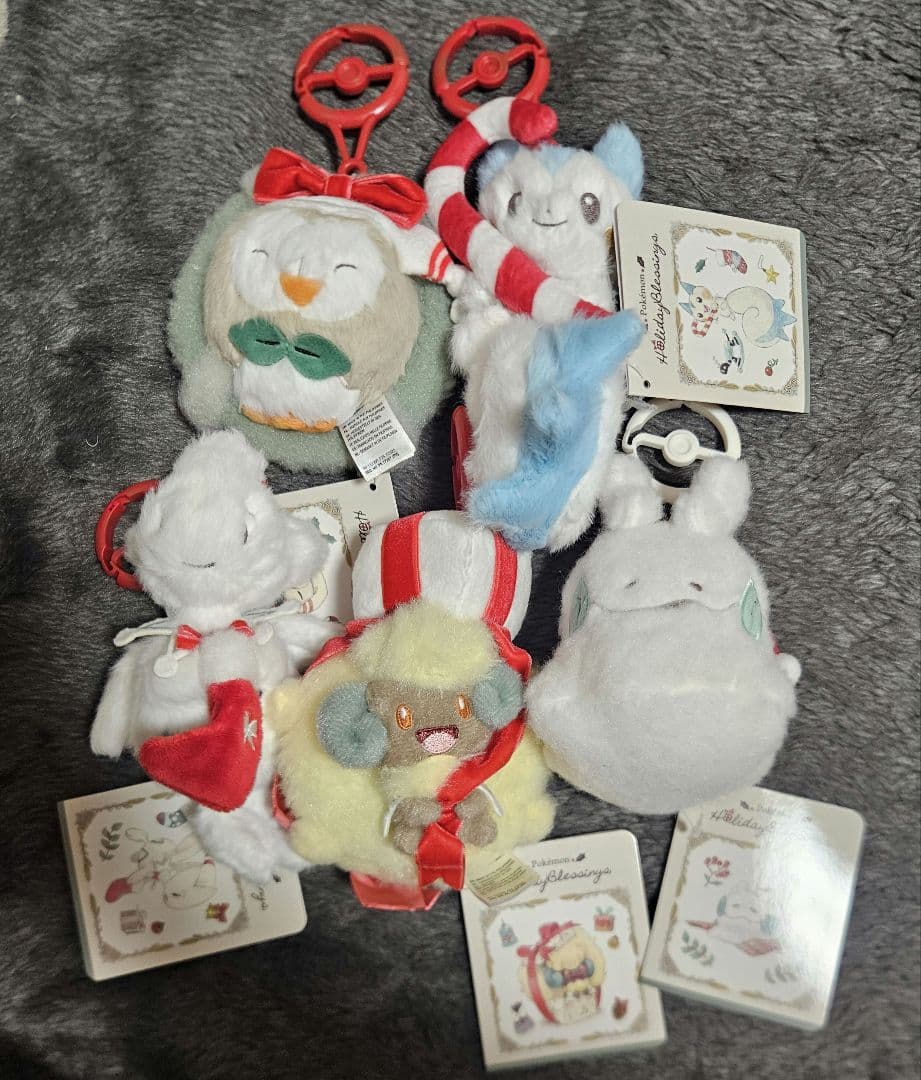 ポケモンセンタークリスマス　マスコット　ヌメラ雪だるま　パチリス　モクロー等5点