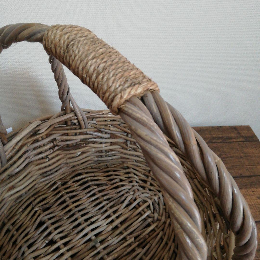 レトロ 籐 ラタン バスケット　希少なコボの籠