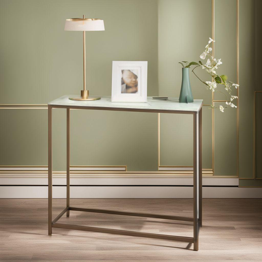 リビング 玄関 大理石調 北欧 コンソールテーブル スリム