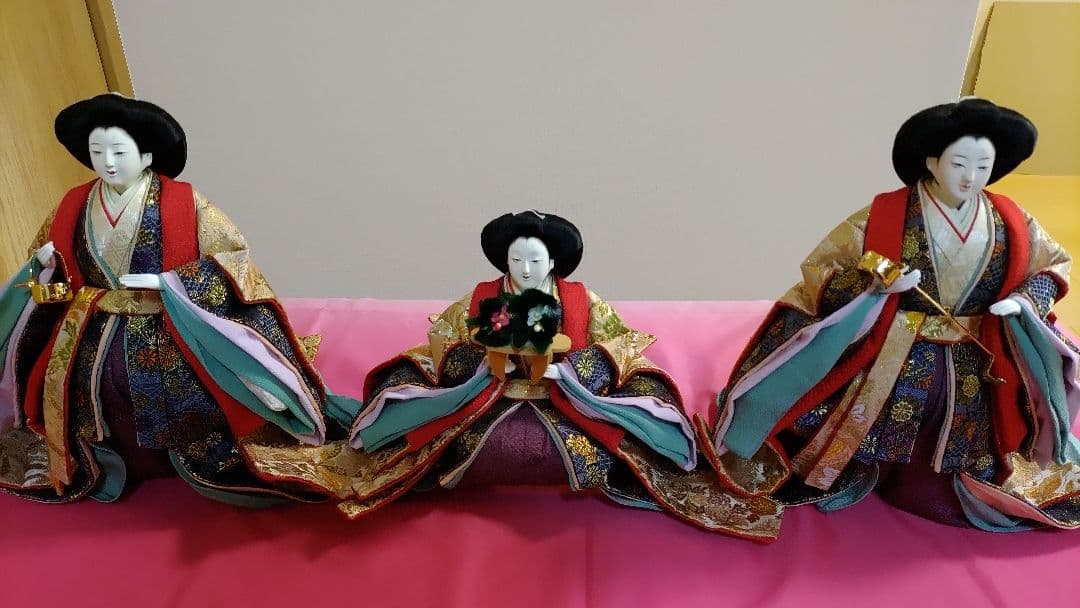 雛人形 三人官女 台座付き