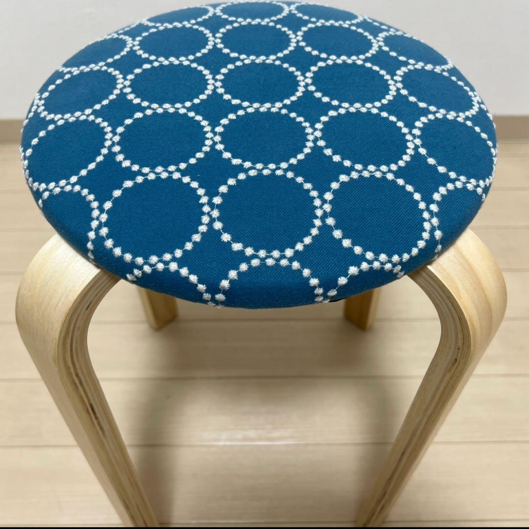 ミナペルホネン スツール タンバリン 丸椅子 【ブルー/イエロー】 チェア 椅子