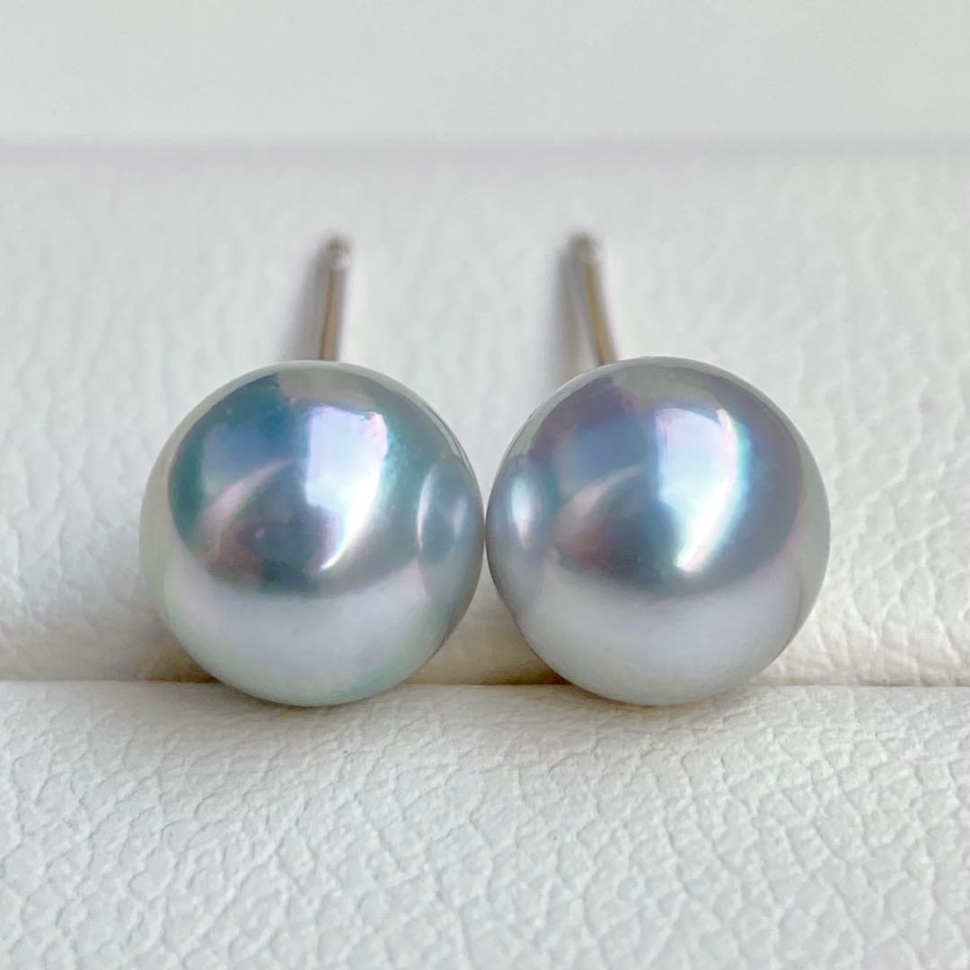 AYA様まとめ専用本真珠あこや真珠グレーピンク無調s925直結ピアスBL951