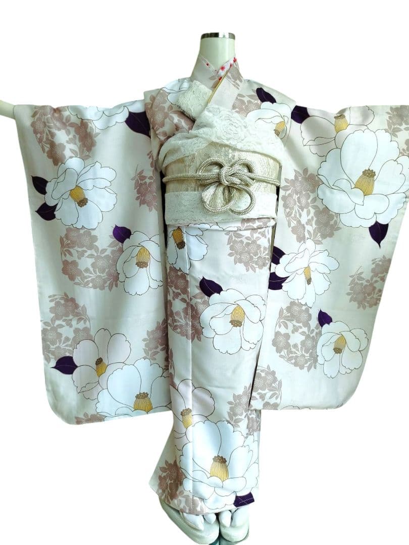 新品☆椿の花が可愛らしい着物☆七五三フルセット