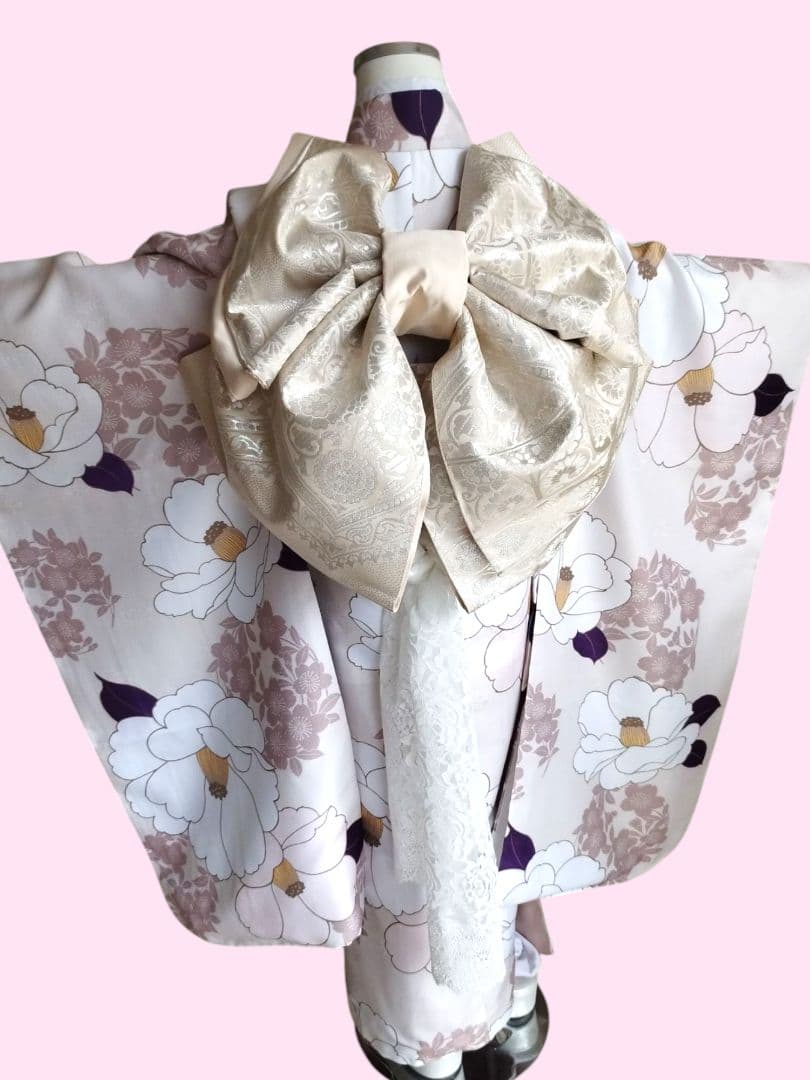 新品☆椿の花が可愛らしい着物☆七五三フルセット
