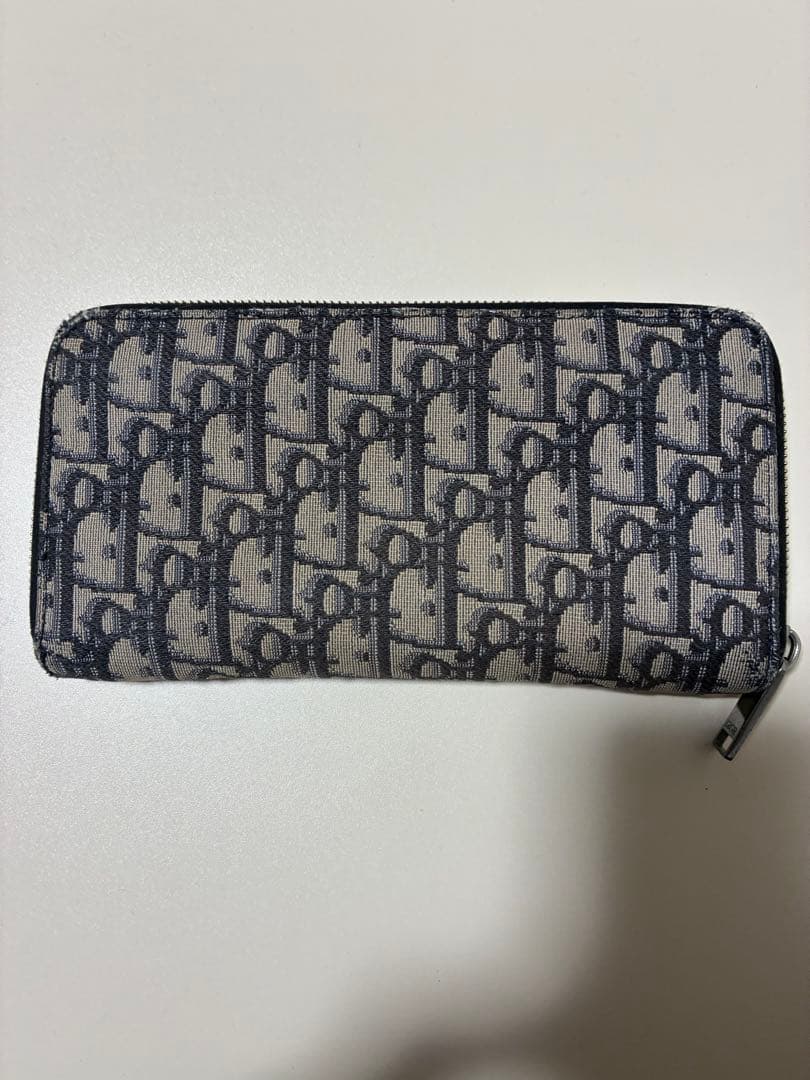 DIOR グレーキャンバス ジップアラウンド長財布