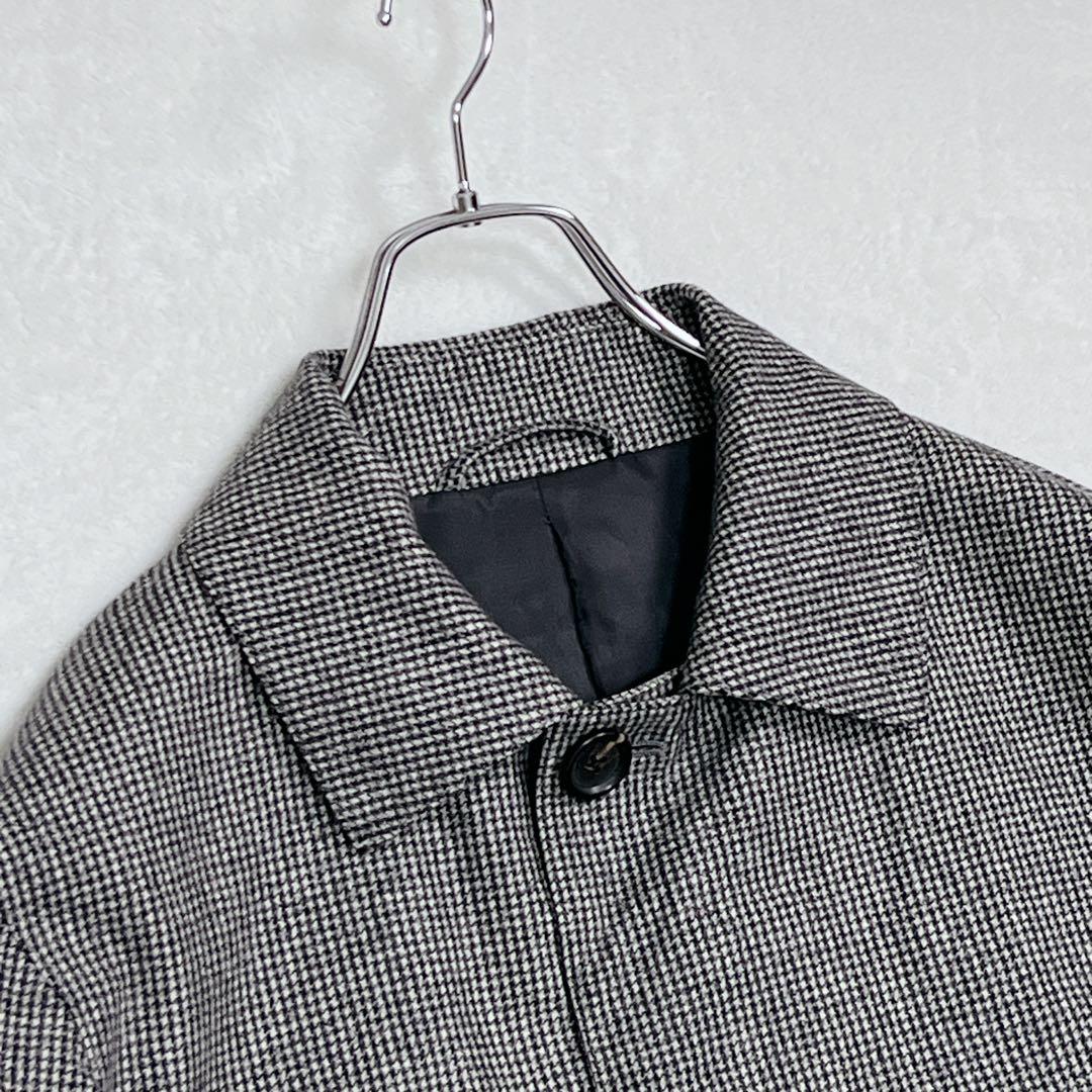 『ユナイテッドアローズ』カノニコ生地 ハウンドトゥース ステンカラーコート XL