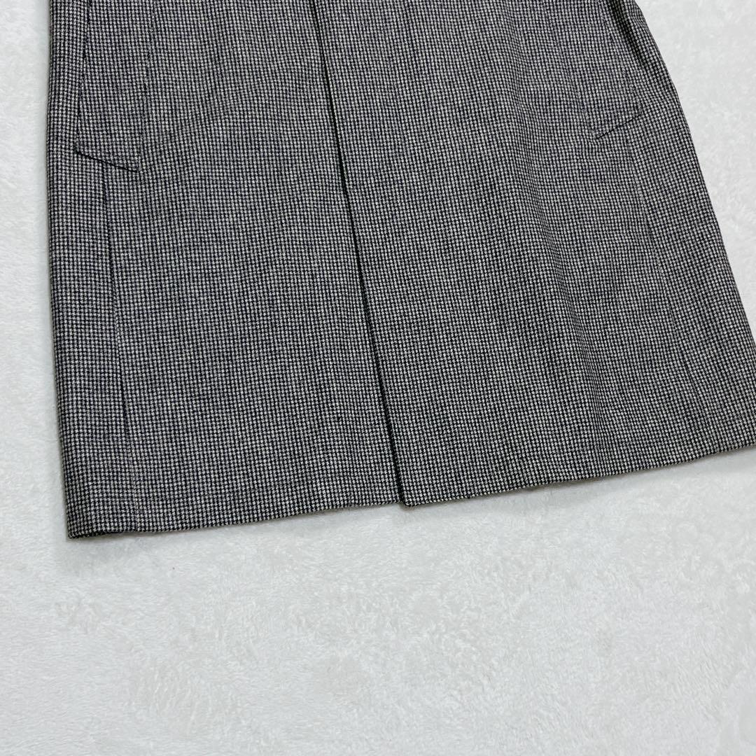 『ユナイテッドアローズ』カノニコ生地 ハウンドトゥース ステンカラーコート XL