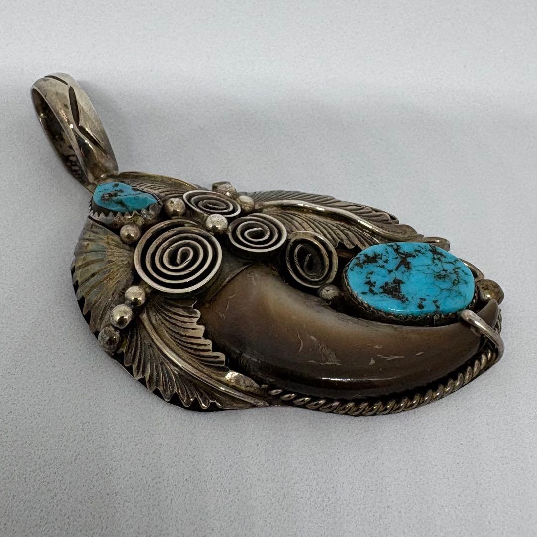 【希少・特大】ナバホ族 M. Thomas Jr.作ベアクロー ペンダントトップ