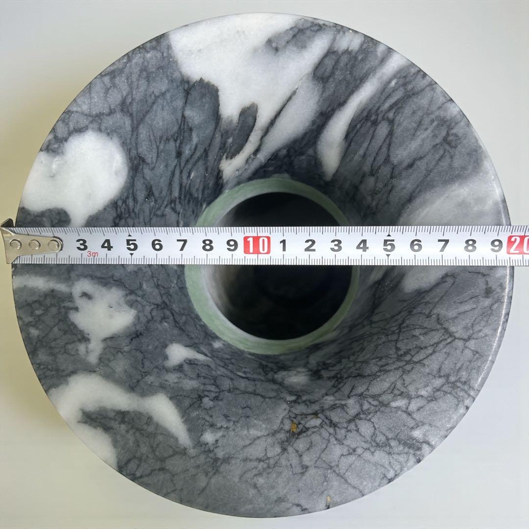 昭和54年製 1979年 大理石 花瓶 壺 山水彫刻 約56cm 14.4kg