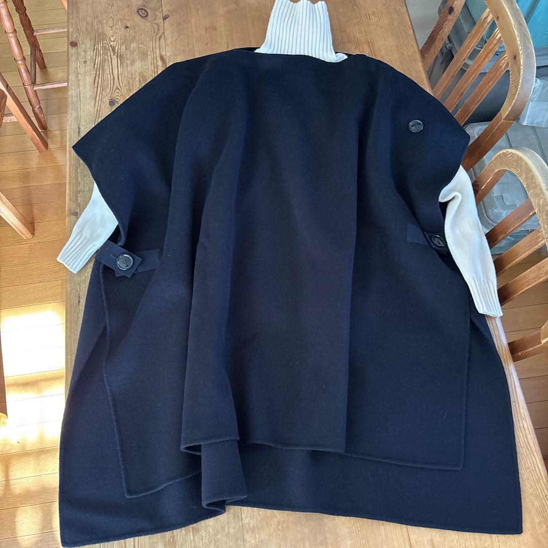 【美品】SOFIE D'HOORE カシミヤ混　ポンチョコート　1 ネイビー